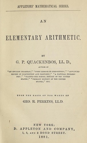 Cover for An elementary arithmetic