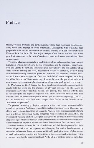 Cover for Monitoring the earth