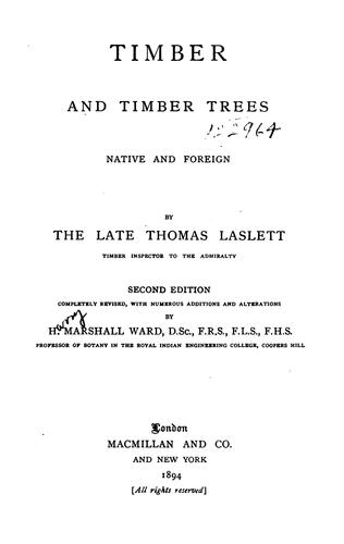 Cover for Timber and Timber Trees, Native and Foreign