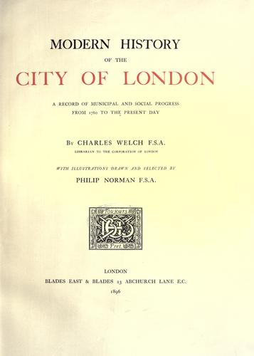 Cover for Modern history of the city of London