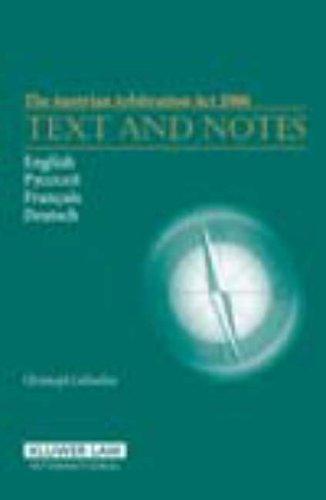Cover for The Austrian Arbitration Act 2006: Text and Notes (Arbitration Legislation : Text and Notes)