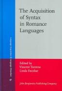 Cover for The Acquisition of Syntax in Romance Languages (Language Acquisition and Language Disorders)