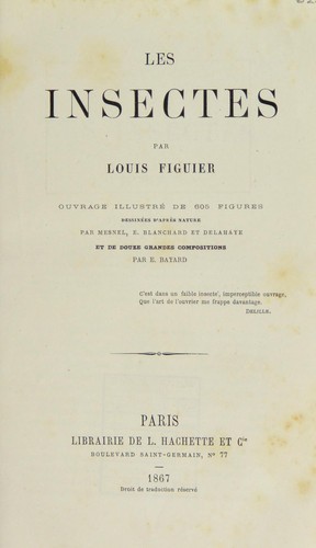 Cover for Les insectes