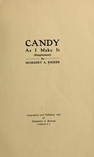 Cover for Candy as I make it...
