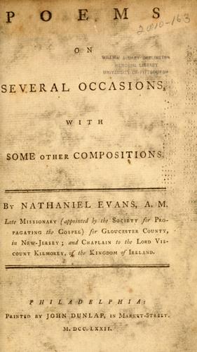 Cover for Poems on several occasions