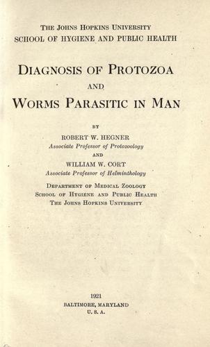 Cover for Diagnosis of protozoa and worms parasitic in man