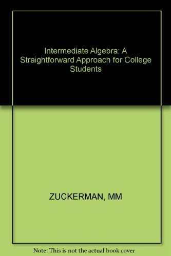 Cover for Intermediate algebra