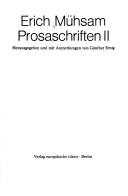 Cover for Prosaschriften