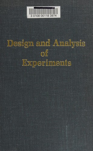 Cover for The design and analysis of experiments
