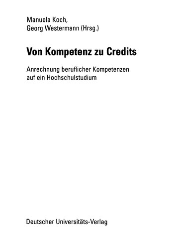 Cover for Von Kompetenz zu Credits