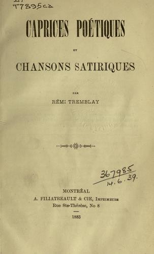 Cover for Caprices poétiques et chansons satiriques.