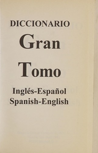 Cover for Diccionario Gran Tomo, Pocket