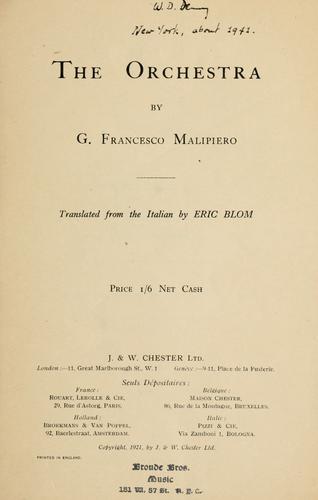 Cover for The orchestra