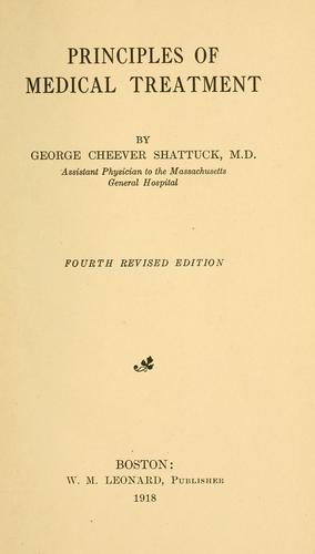 Cover for Principles of medical treatment