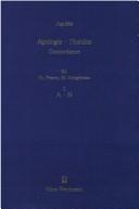 Cover for Apulée, Apologie, Florides, concordance