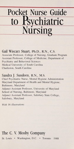 Cover for Pocket nurse guide to psychiatric nursing