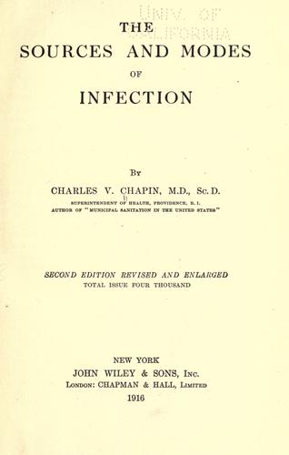 Cover for The  sources and modes of infection