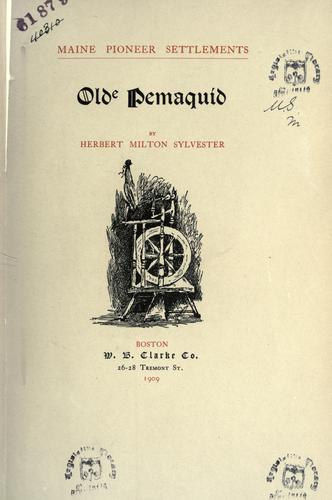 Cover for Maine pioneer settlements