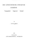 Cover for Die Linguistische Struktur Europas