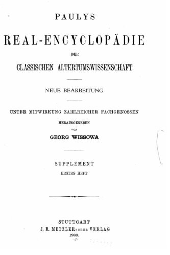 Cover for Paulys Real-encyclop{uml}adie der classischen Altertumswissenschaft