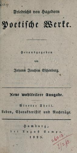 Cover for Poetische Werke