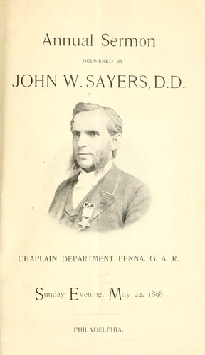 Cover for Annual sermon delivered