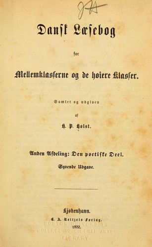 Cover for Dansk laesebog for mellemklasserne og de hoiere klasser.