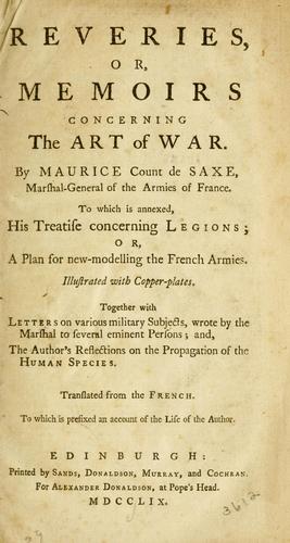 Cover for Reveries, or, Memoirs concerning the art of war