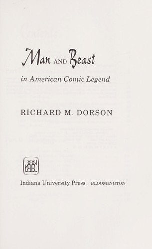 Cover for Man and beast in American comic legend