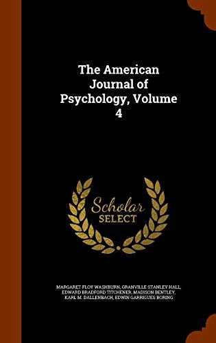 Cover for The American Journal of Psychology, Volume 4