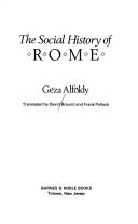 Cover for The social history of Rome
