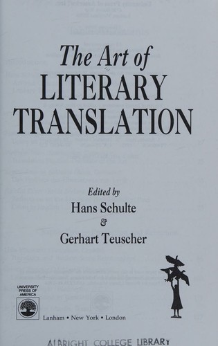 Cover for The Art of literary translation