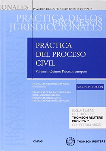 Cover for Práctica del Proceso Civil. Tomo I. Volumen 5º. Procesos europeos
