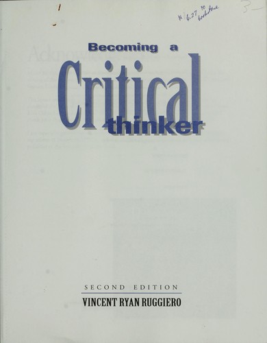 Cover for Becoming a critical thinker