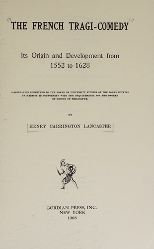 Cover for The French tragi-comedy