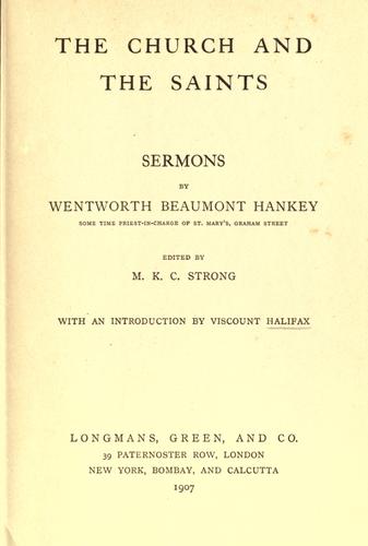 Cover for The church and the saints