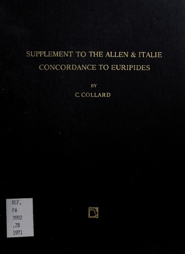 Cover for Supplement to the Allen & Italie concordance to Euripides