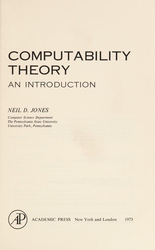 Cover for Computability theory: an introduction
