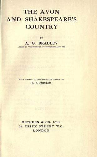 Cover for The Avon and Shakespeare's country.