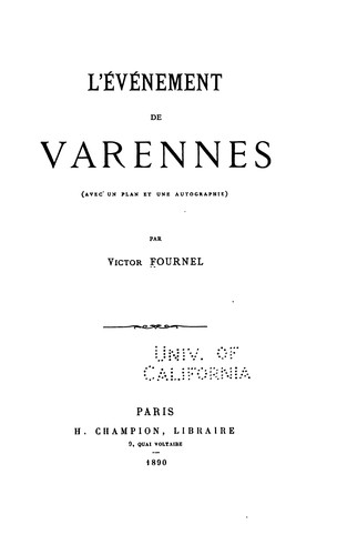 Cover for L' événement de Varennes