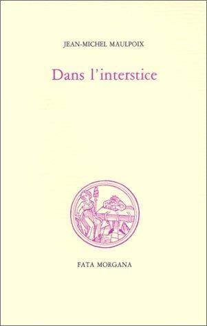 Cover for Dans l'interstice
