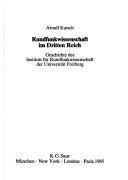 Cover for Rundfunkwissenschaft im Dritten Reich