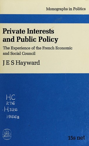 Cover for Private interests and public policy