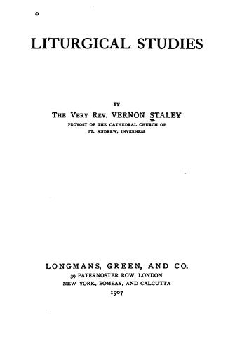 Cover for Liturgical Studies