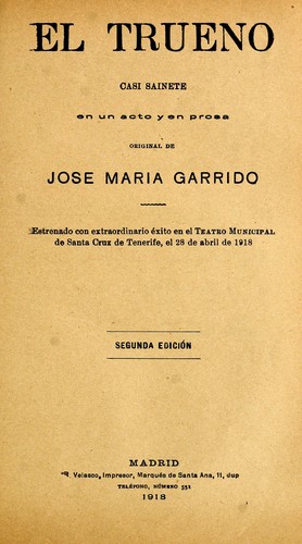 Cover for El trueno