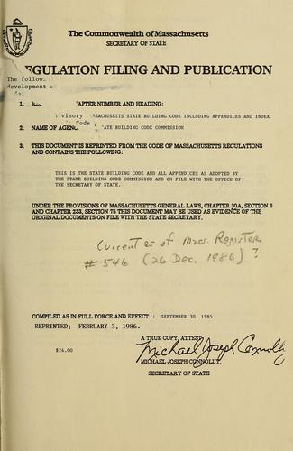 Cover for Commonwealth of Massachusetts state building code.