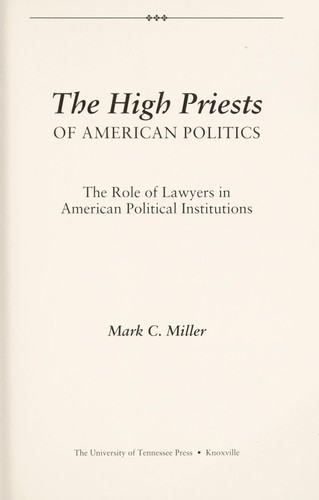 Cover for The high priests of American politics
