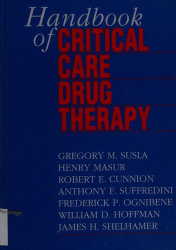 Cover for Handbook of critical care drug therapy
