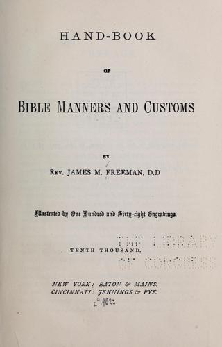 Cover for Hand-book of Bible manners and customs