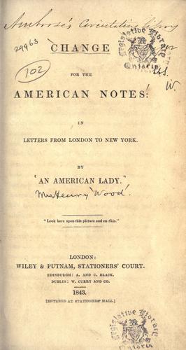 Cover for Change for the American notes